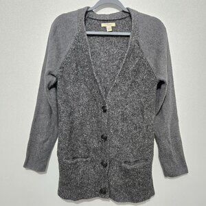 GH Bass Womens Button Up Grandpa Cardigan Sz M Dad Retro V-Neck Gray Fisherman